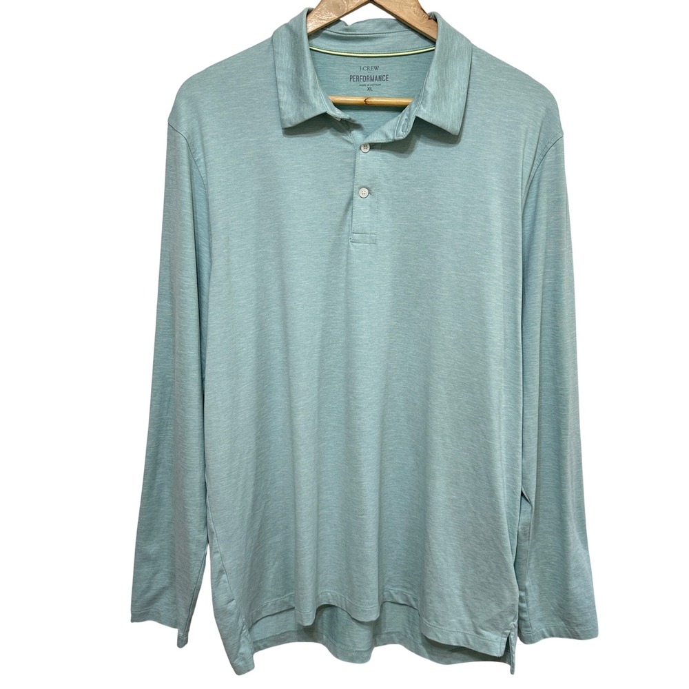 J. Crew Performance Long Sleeve Polo Shirt Mens XL Athleisure Travel BW549